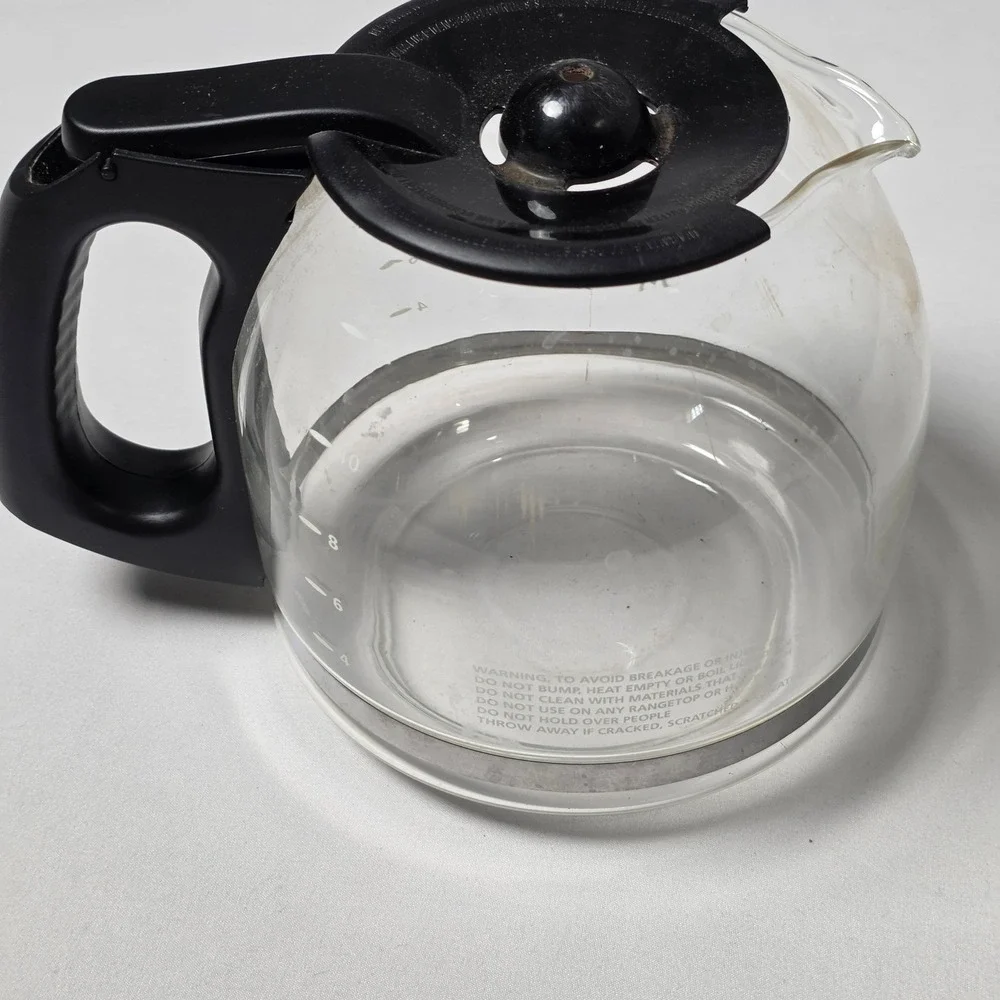 Mr. Coffee Carafe 12 Cup Pot Clear Glass Replacement CM4175T3‎ with Black Lid